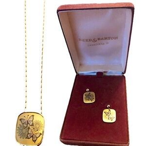 🦋RARE Vintage Reed & Barton Damascene Jewelry Set